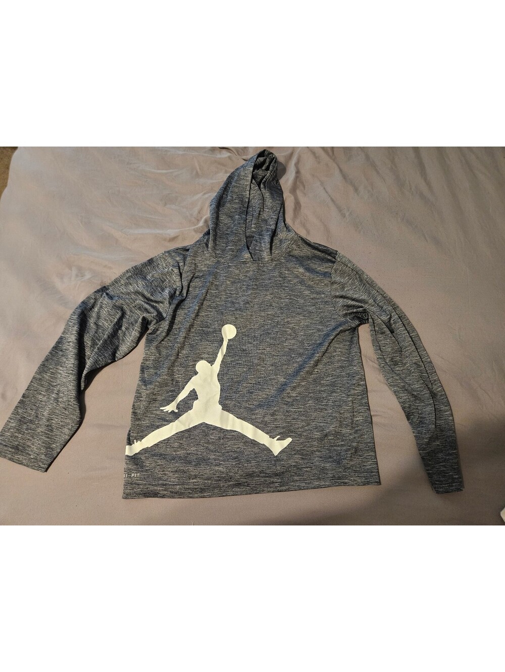 Jordan Dri-FIT Gray Hooded Sweatshirt Medium